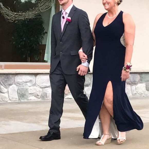 xscape caviar beaded dress